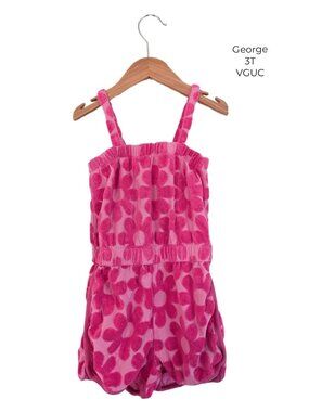 3T George Terry Cloth Floral Romper